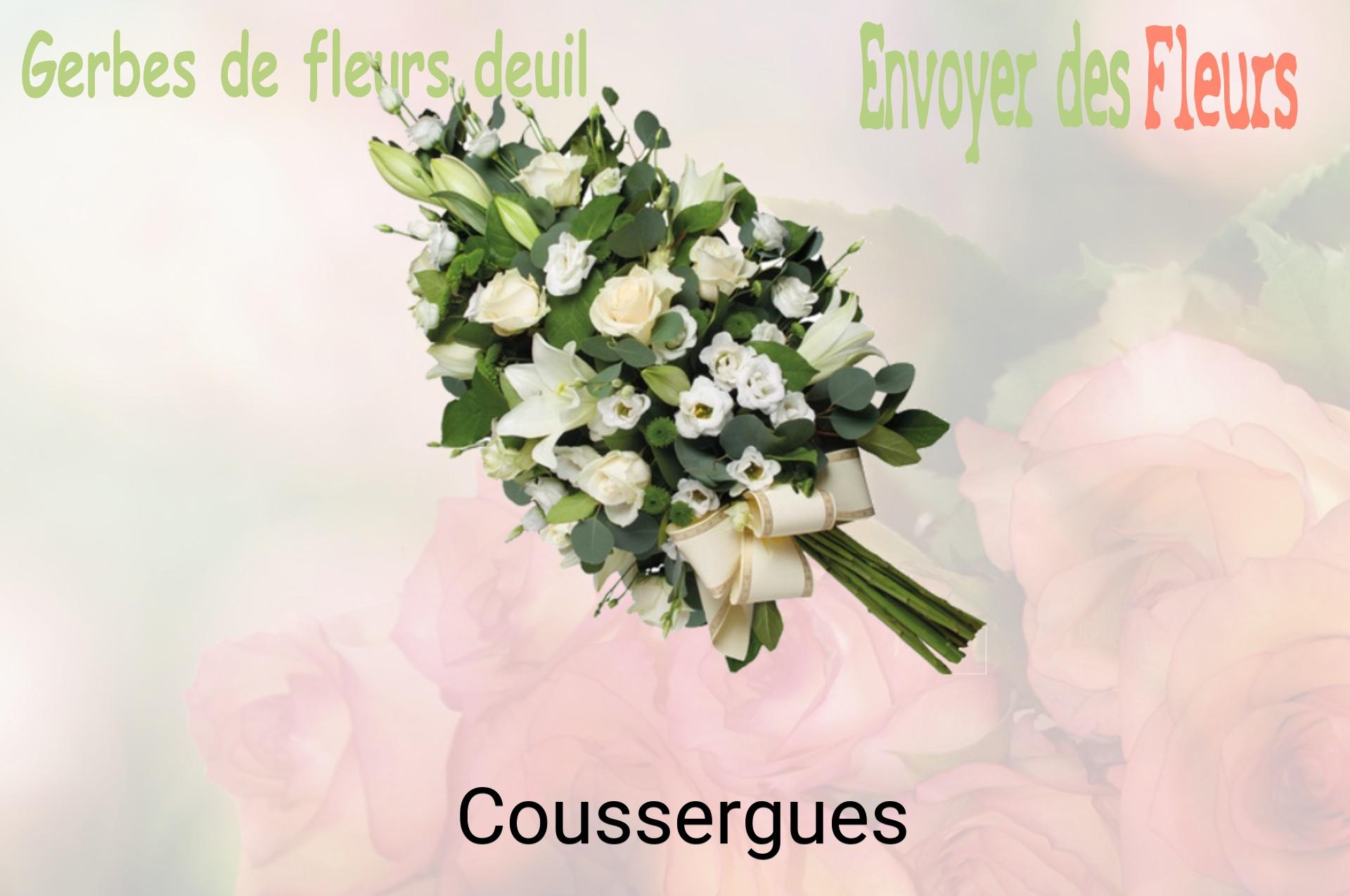 Gerbe de fleurs de deuil livrée à Coussergues